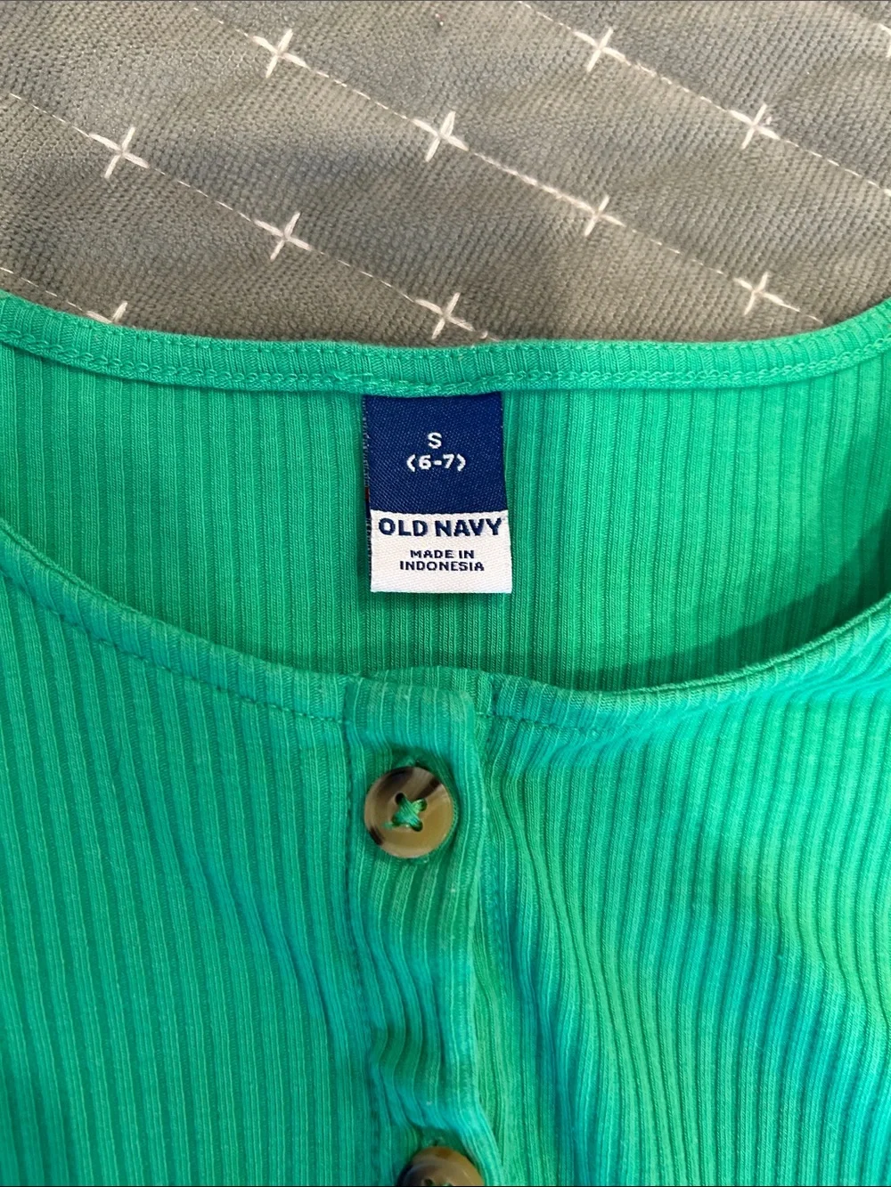 Old Navy Bright Teal Ribbed Button-Front Girls Romper
